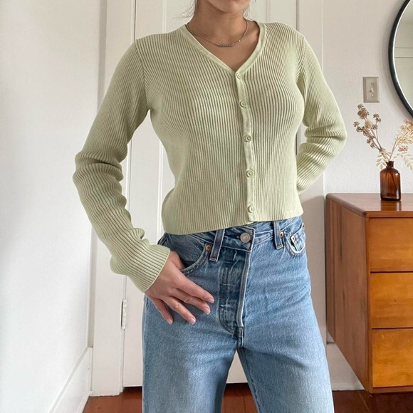 Women's Cream Cardigan Sweater - Picture 1 of 4